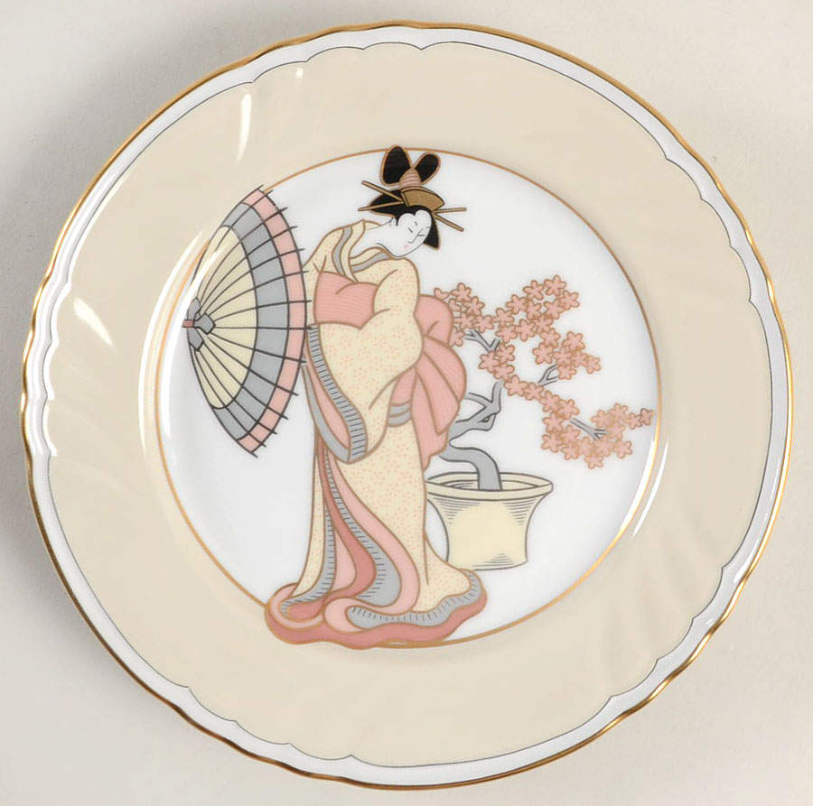 Strolling Geishas Salad Plate by Fitz & Floyd-1