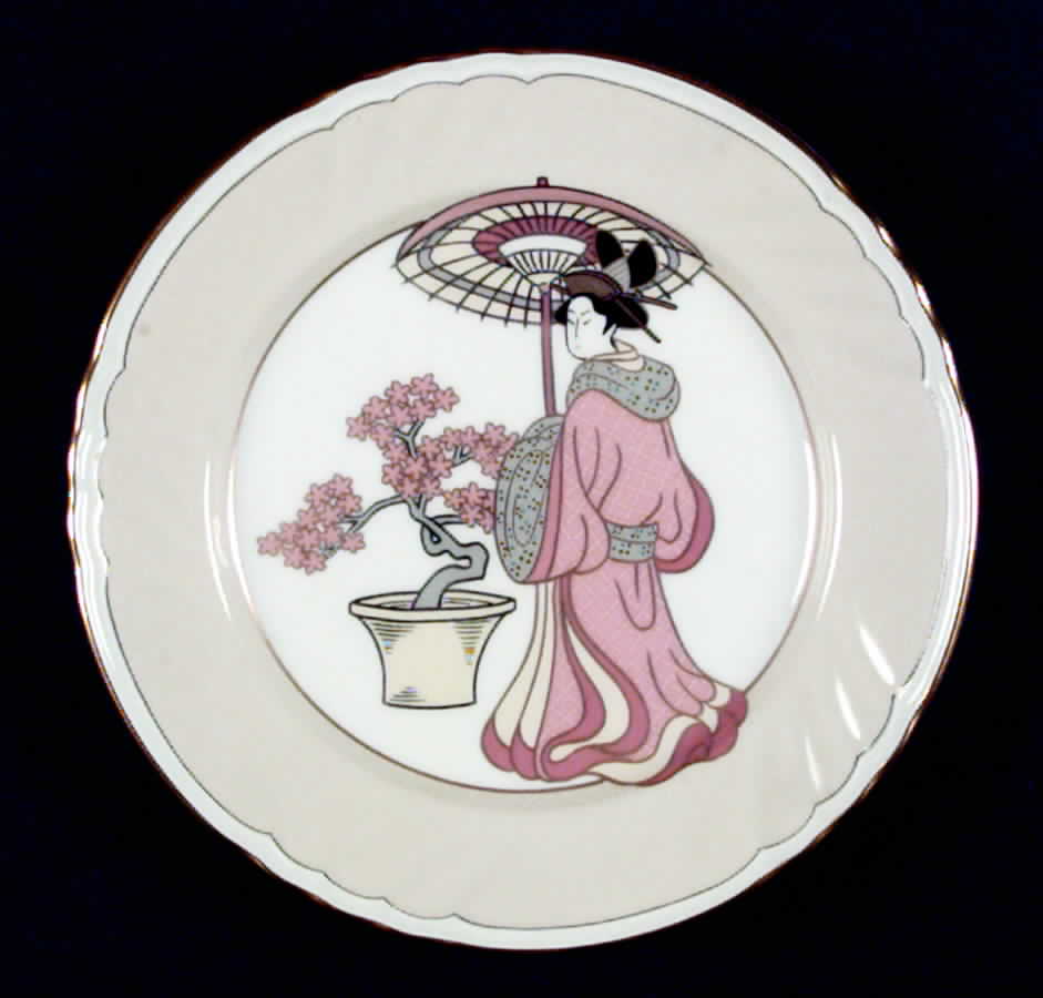 Strolling Geishas Salad Plate by Fitz & Floyd-1