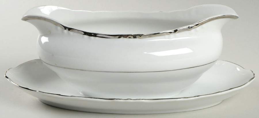 Empress Gravy Boat with Attached Underplate by Fashion Royale-1