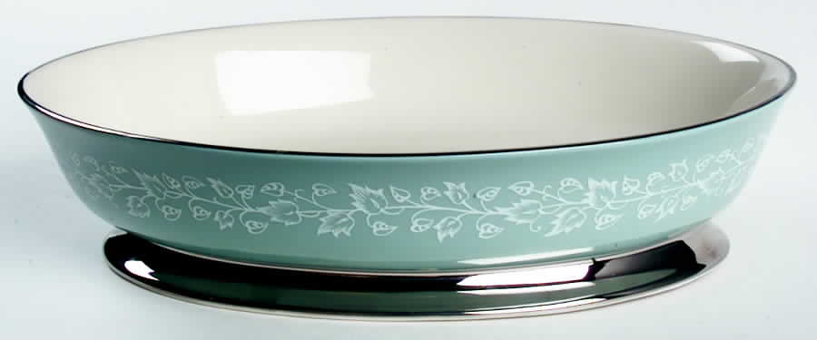Brocade Strata Blue 9" Oval Vegetable Bowl by Flintridge-1