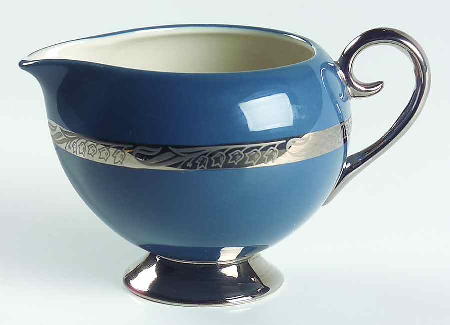 Bridal Wreath Mystic Blue Creamer by Flintridge-1