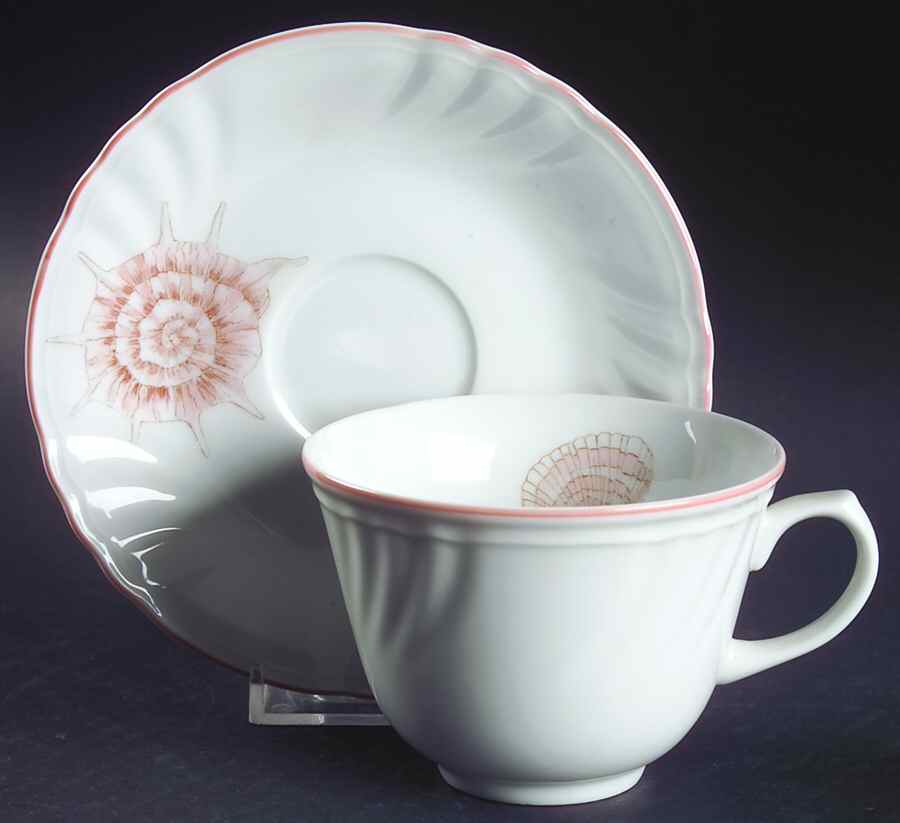 Coquille Flat Cup & Saucer Set by Fitz & Floyd-1