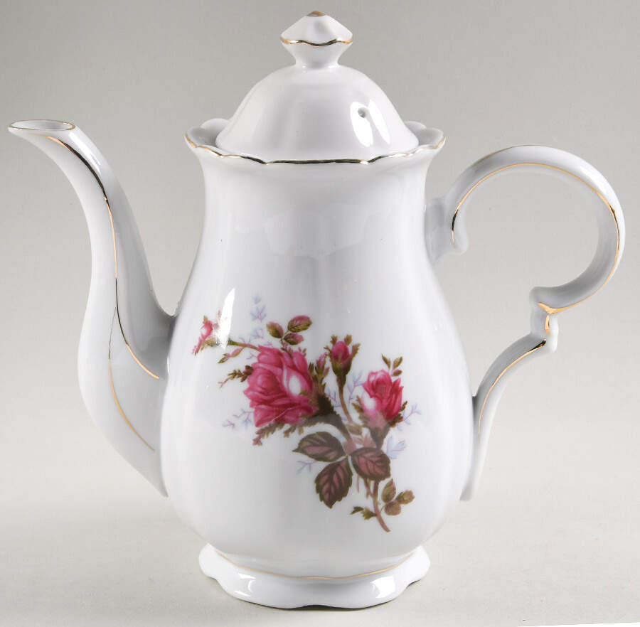 Royal Rose Mini Coffee Pot & Lid by Fine China of Japan-1