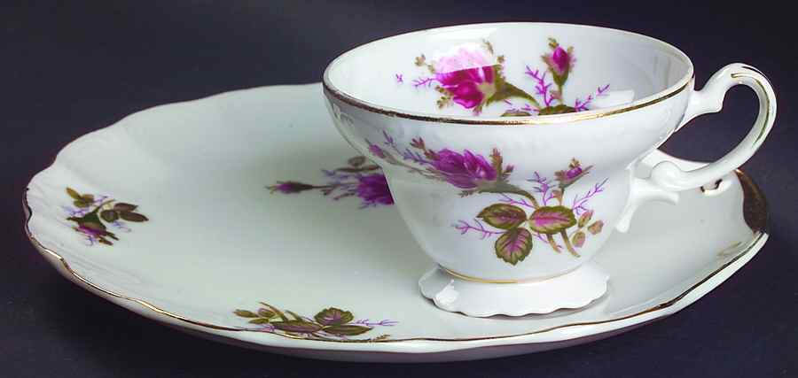 Royal Rose Snack Plate & Cup Set by Fine China of Japan-1