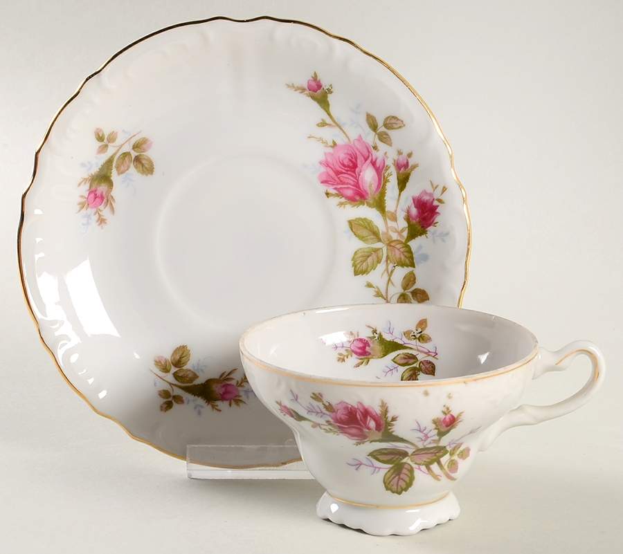 Royal Rose Flat Demitasse Cup & Saucer Set by Fine China of Japan-1
