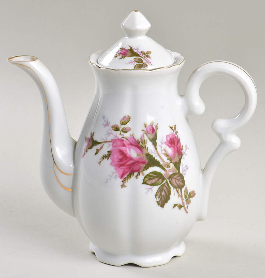 Royal Rose Mini Coffee Pot & Lid by Fine China of Japan-1