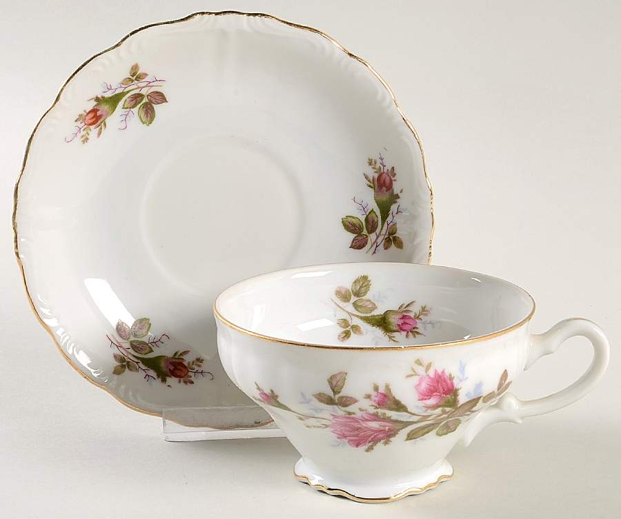 Royal Rose Footed Cup & Saucer Set by Fine China of Japan-1