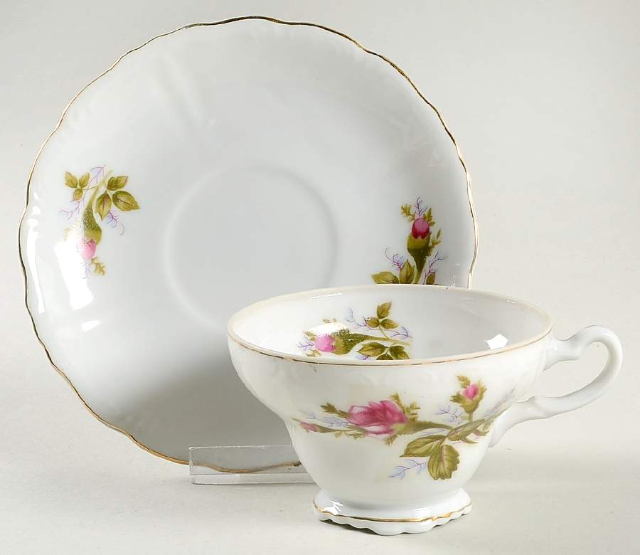 Royal Rose Footed Cup & Saucer Set by Fine China of Japan-1