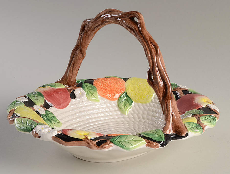 Mediterranean Fruit 6" Handled Basket by Fitz & Floyd-1