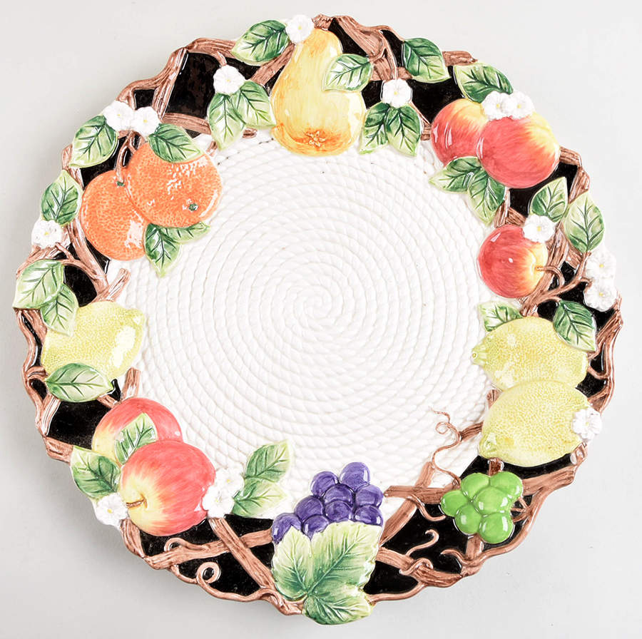 Mediterranean Fruit 13" Chop Plate (Round Platter) by Fitz & Floyd-1