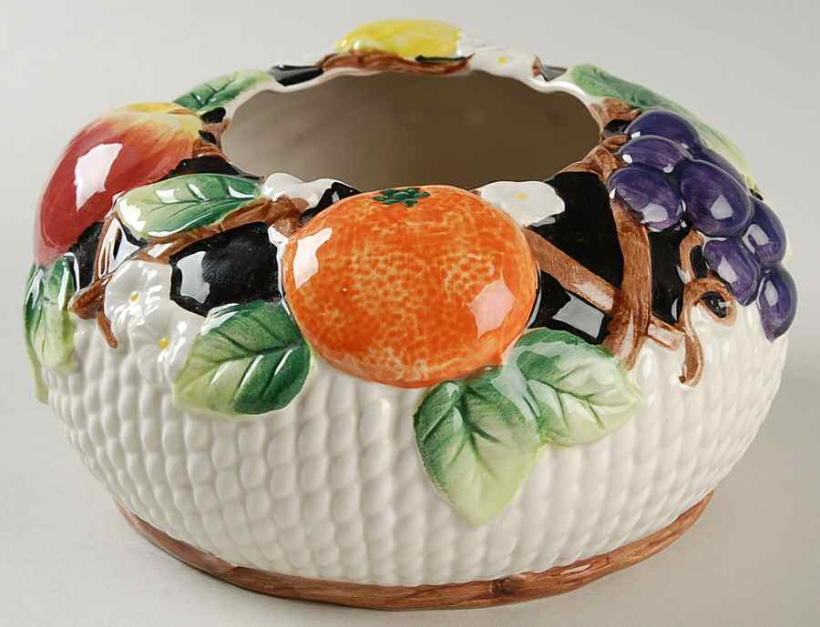 Mediterranean Fruit Hurricane Lamp No Globe by Fitz and Floyd-1