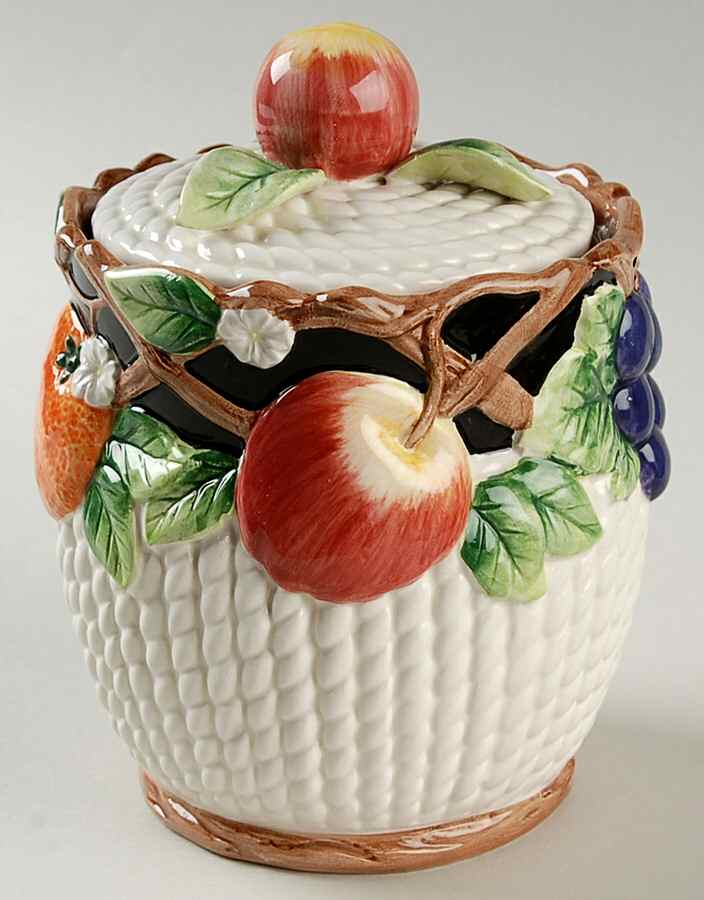 Mediterranean Fruit Candy Jar & Lid by Fitz & Floyd-1