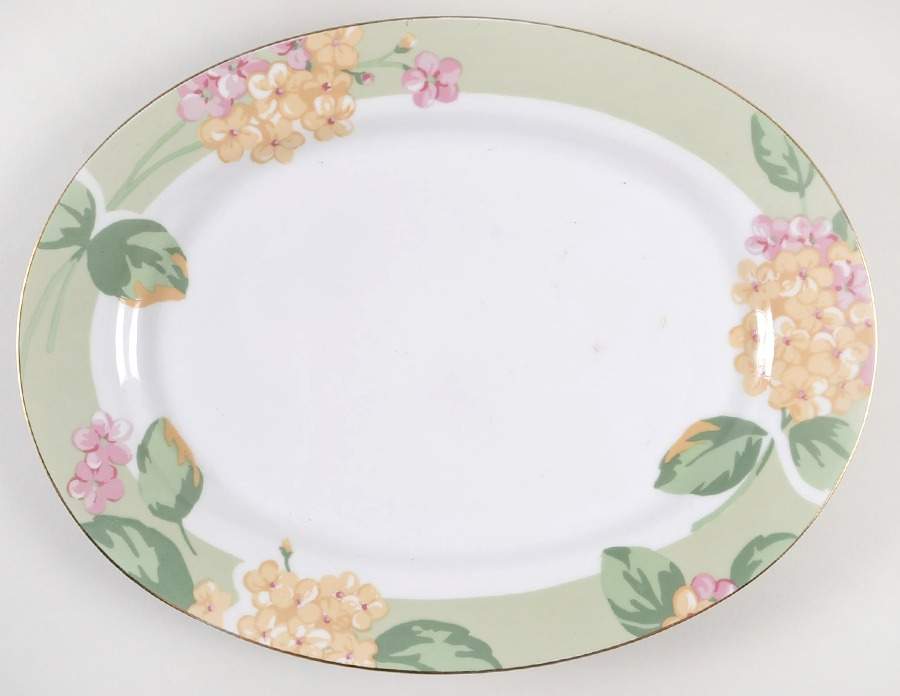 Hydrangea 14" Oval Serving Platter by Fairfield-1