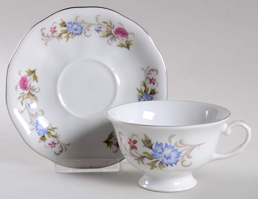 Summer Garden Footed Cup & Saucer Set by Favolina-Karolina-1