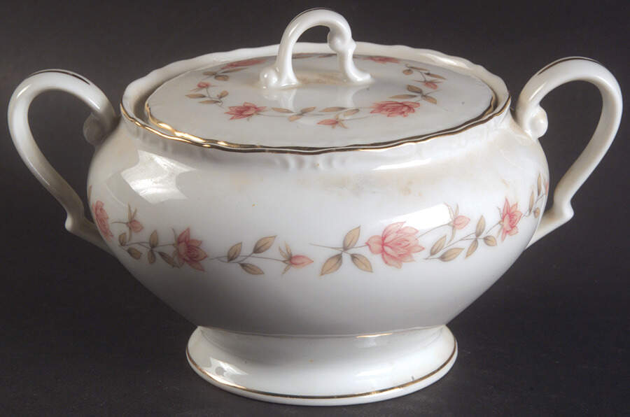 Eternal Rose Sugar Bowl & Lid by Fine China of Japan-1