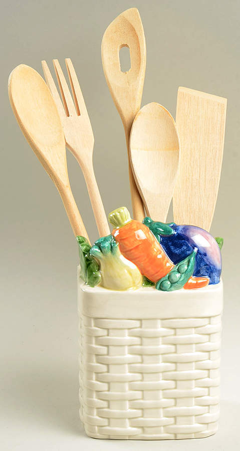 Kitchen Harvest Utensil Set (Holder & Utensils) by Fitz and Floyd-1