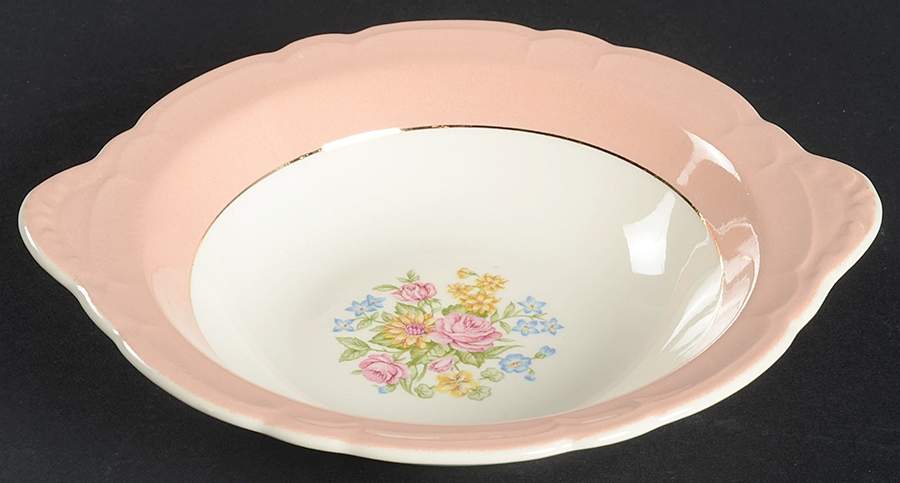 Coral Bouquet Lugged Cereal Bowl by French Saxon-1