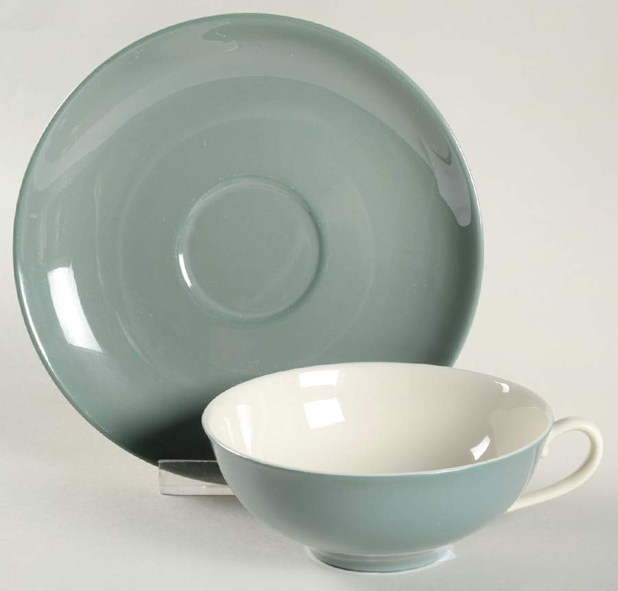 Spruce (No Trim)  Flat Cup & Saucer Set by Franciscan-1