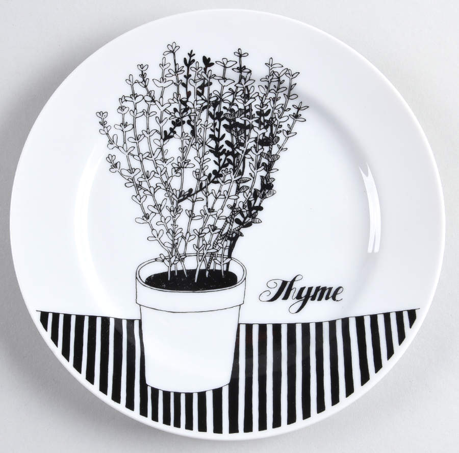 Herb Black Salad Plate by Fitz and Floyd-1