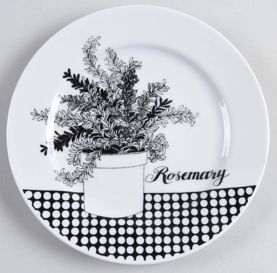 Herb Black Salad Plate by Fitz and Floyd-1