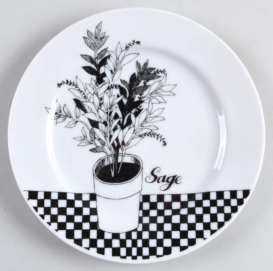 Herb Black Salad Plate by Fitz and Floyd-1