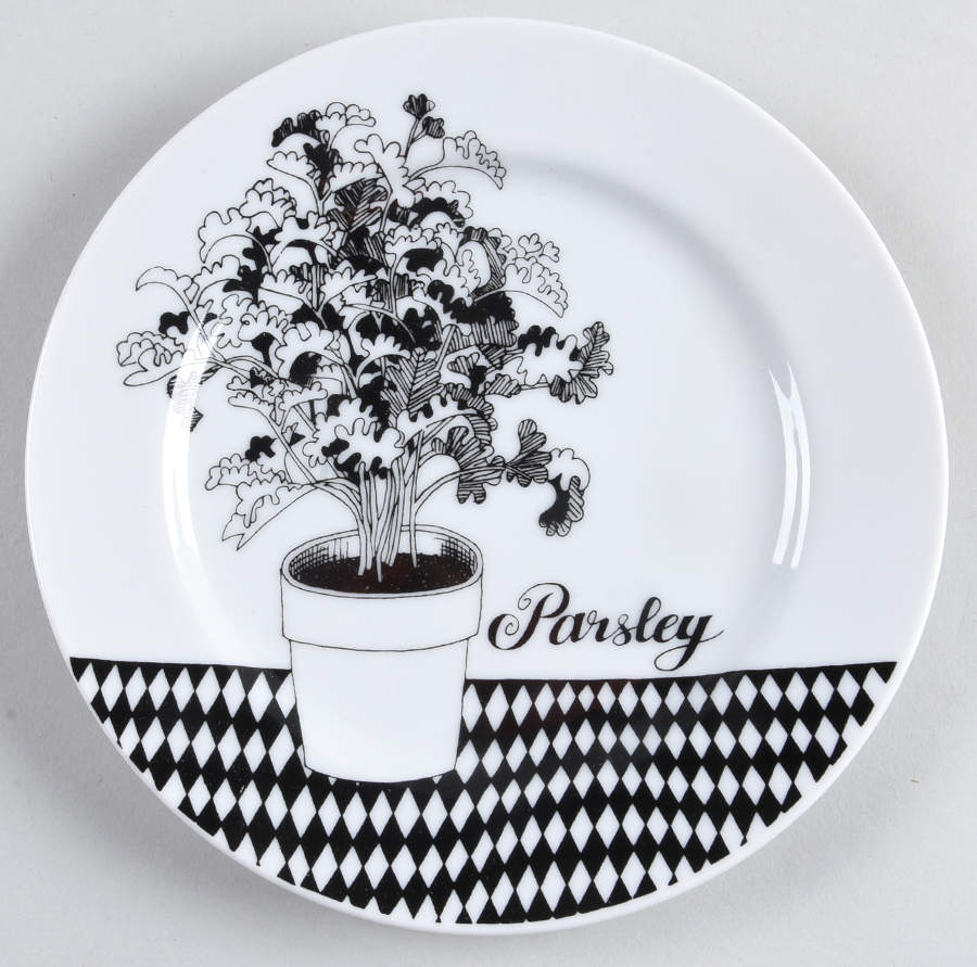Herb Black Salad Plate by Fitz and Floyd-1