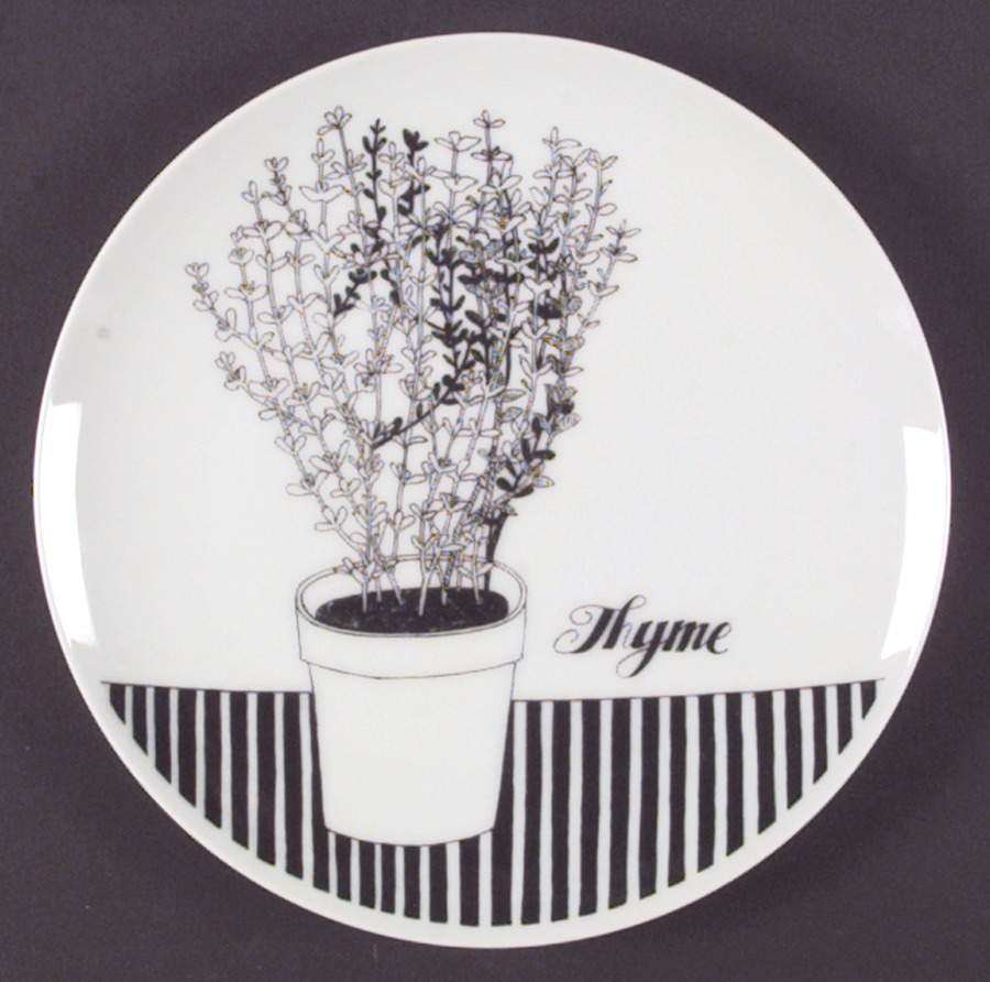 Herb Black Coupe Salad Plate by Fitz and Floyd-1