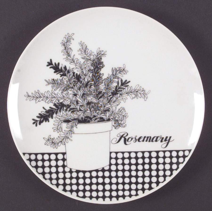Herb Black Coupe Salad Plate by Fitz and Floyd-1