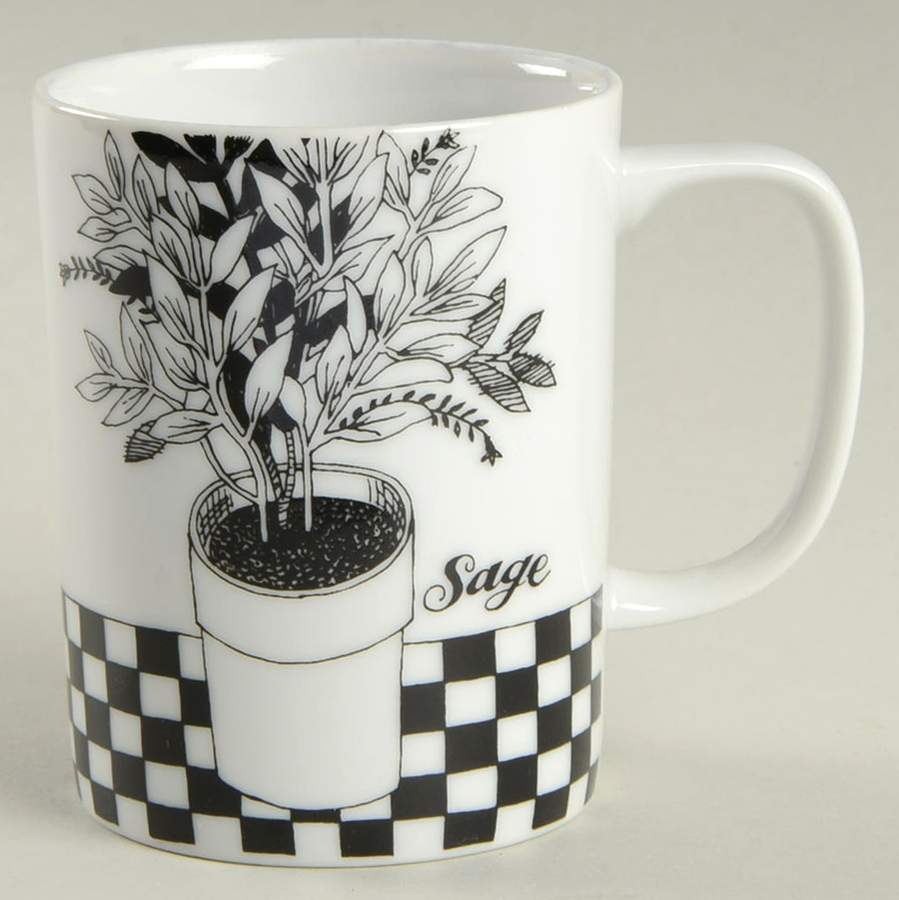 Herb Black Mug by Fitz and Floyd-1