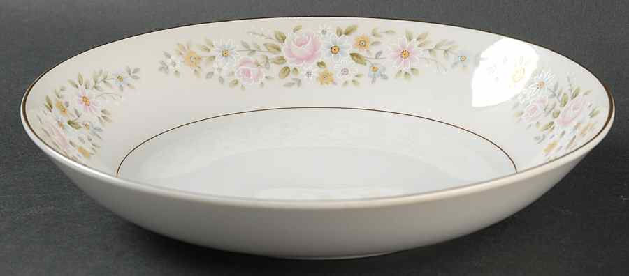 June (Gold Trim) Coupe Soup Bowl by Fine China of Japan-1
