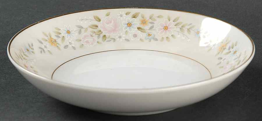 June (Gold Trim) Fruit/Dessert (Sauce) Bowl by Fine China of Japan-1