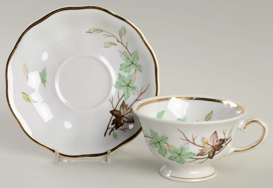 Autumn Footed Cup & Saucer Set by Favolina-Karolina-1