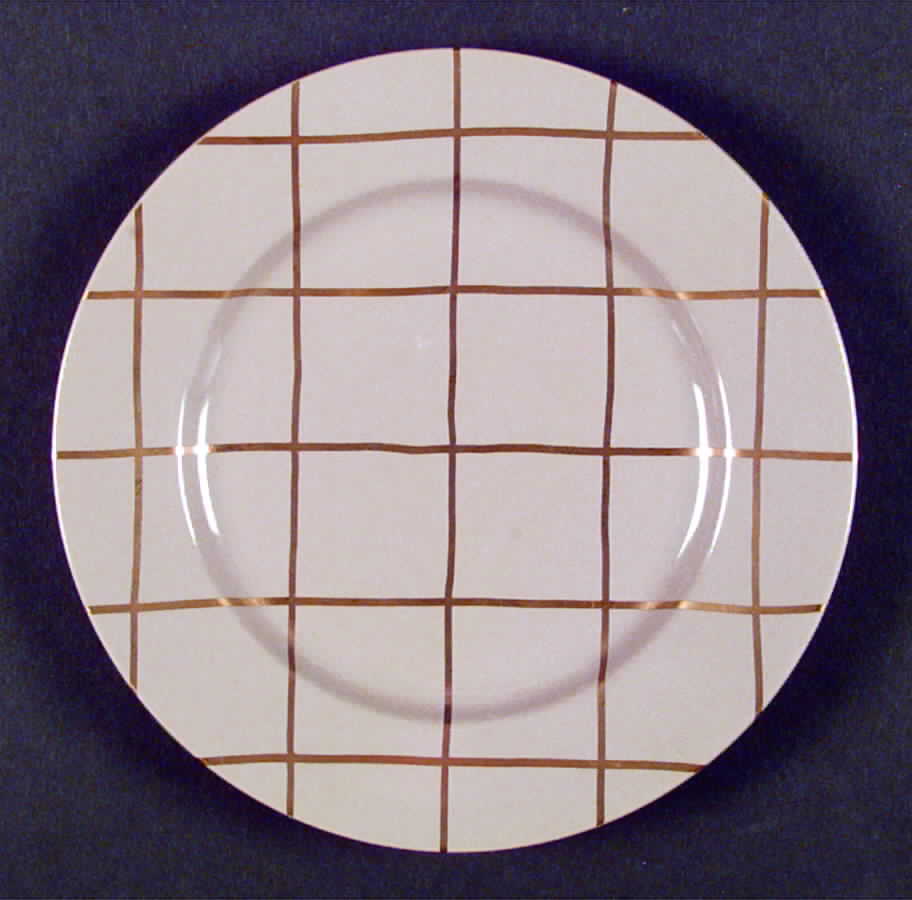 Golden Windowpane Greige Salad Plate by Fitz & Floyd-1