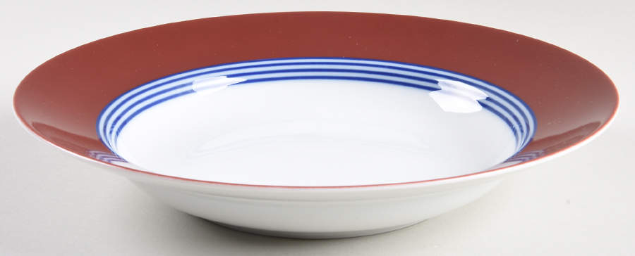 Circa Blue & Cinnabar Large Rim Soup Bowl by Fitz & Floyd-1