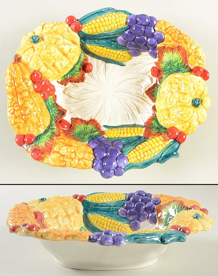 Harvest Home 10" Oval Vegetable Bowl by Fitz & Floyd-1