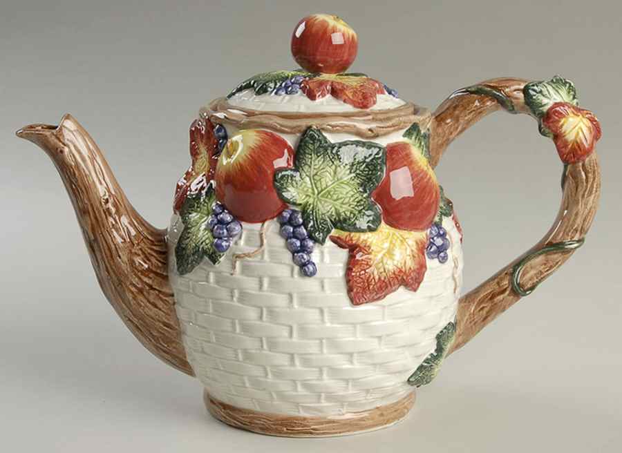 Harvest Foliage Teapot & Lid by Fitz & Floyd-1