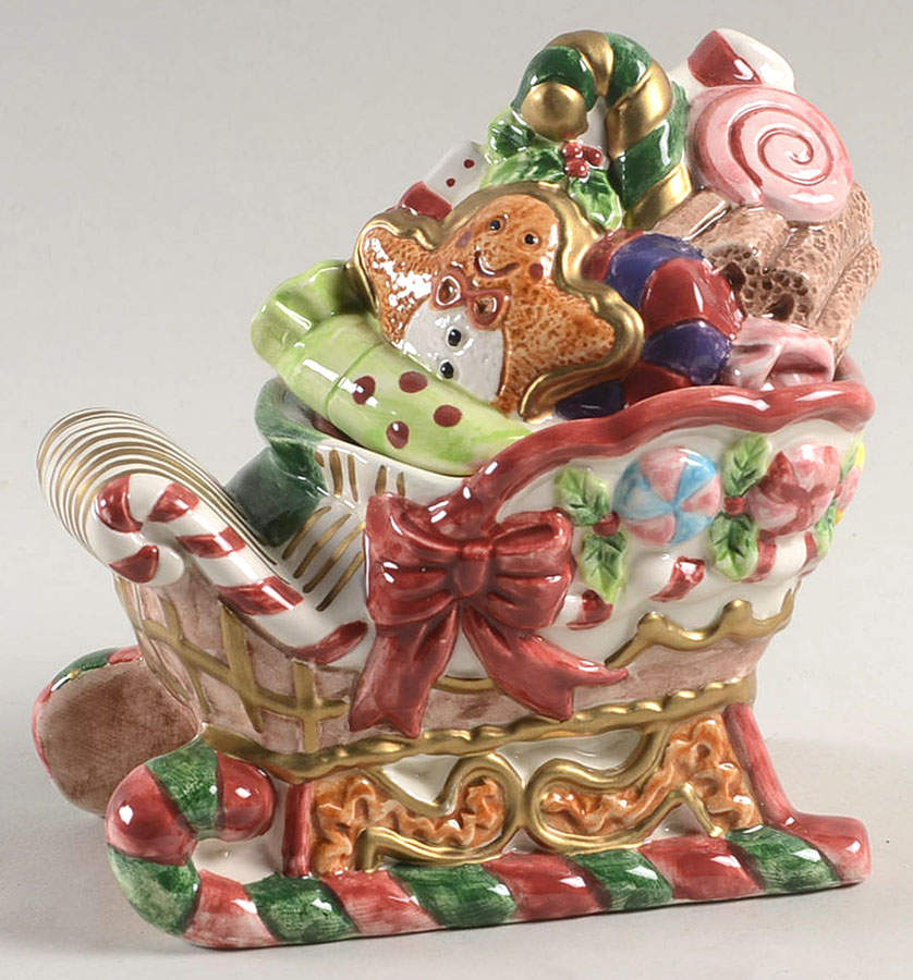 Sugar Plum Christmas Sugar Bowl & Lid by Fitz & Floyd-1