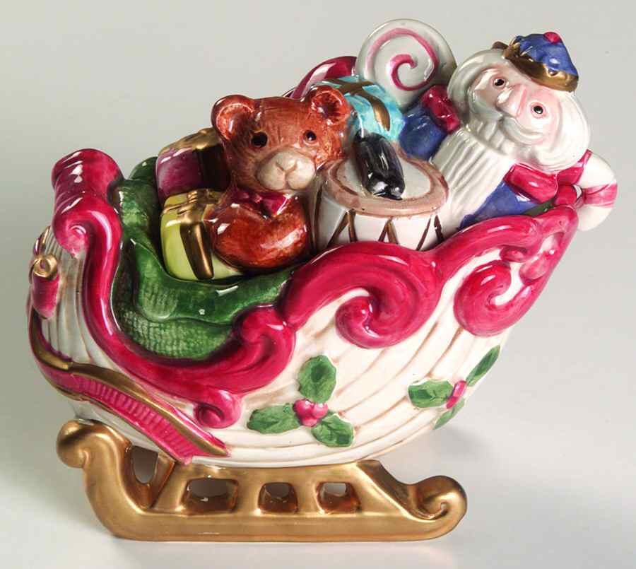 Kris Kringle Figural Sugar Bowl & Lid by Fitz & Floyd-1