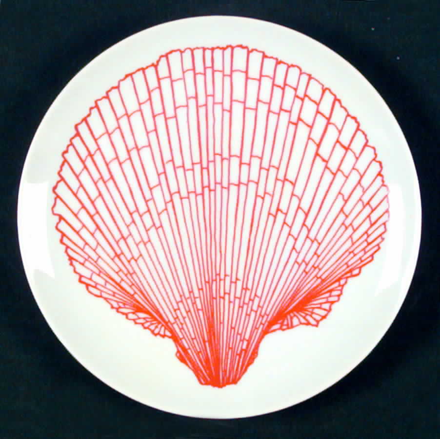 Monotone Shell Orange Bread & Butter Plate by Fitz & Floyd-1