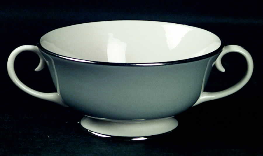 California Gray Footed Cream Soup Bowl by Flintridge-1