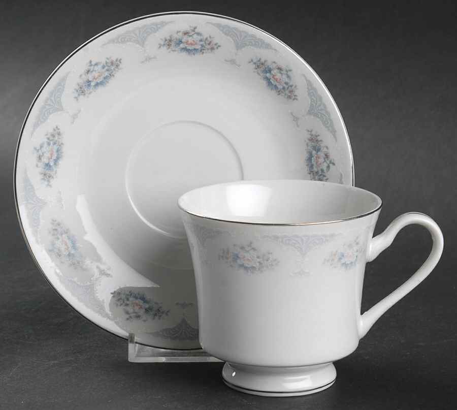 Sapphire Footed Cup & Saucer Set by Silverie-1