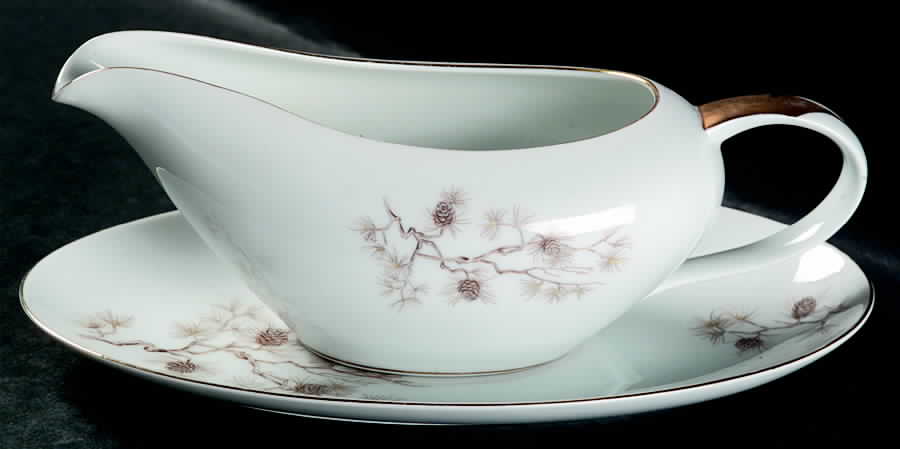 Pine Crest Gravy Boat & Underplate by Fine China of Japan-1