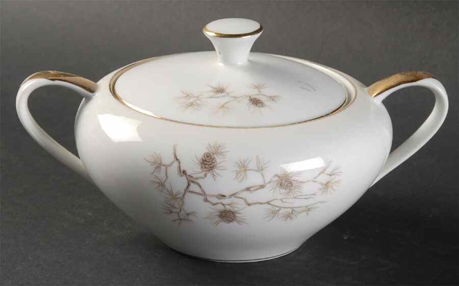 Pine Crest Sugar Bowl & Lid by Fine China of Japan-1