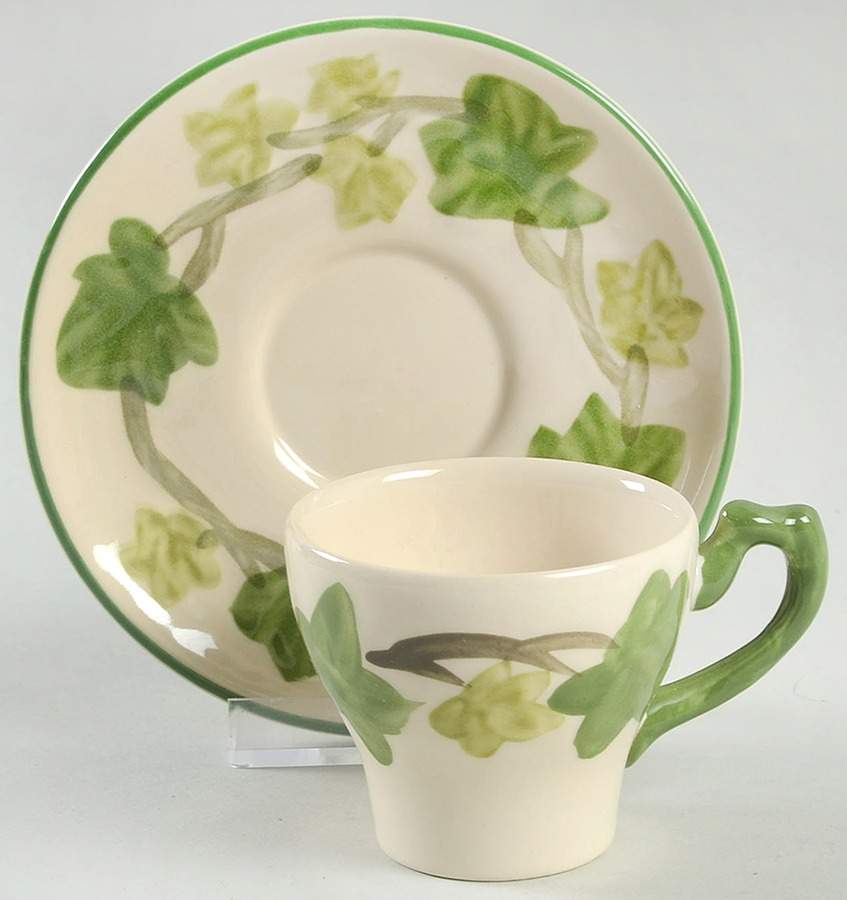 Ivy II (England) Flat Demitasse Cup & Saucer Set by Franciscan-1