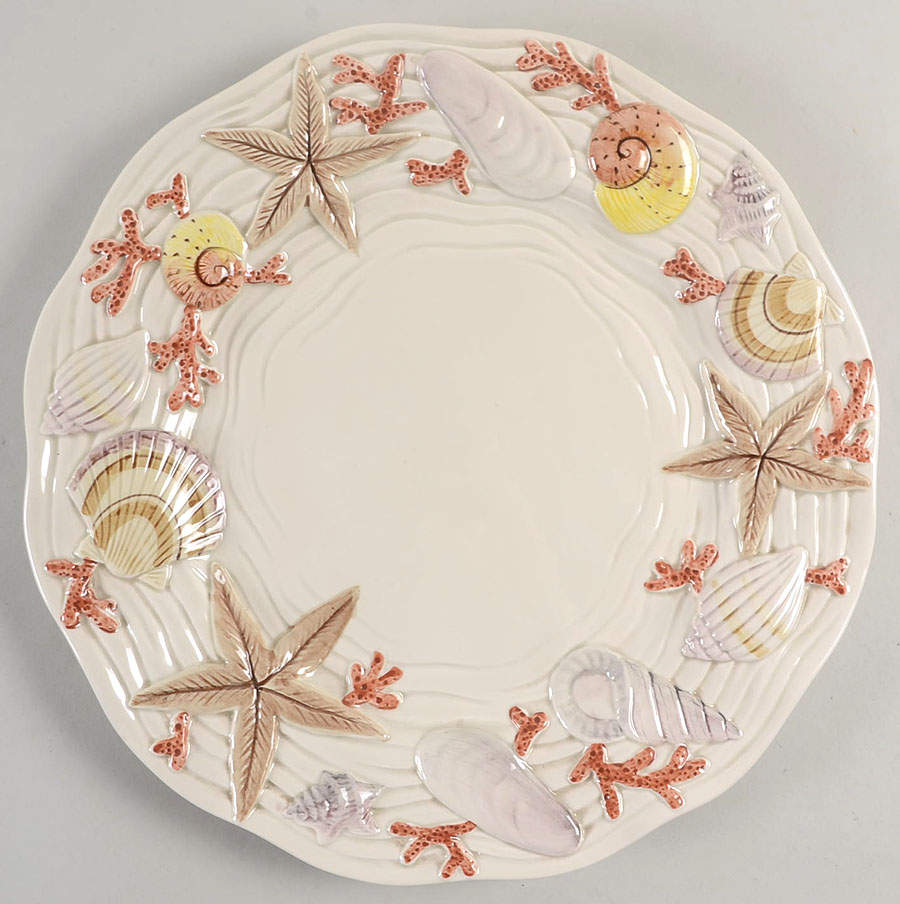 Coral Shells Multicolor Round Service Platter by Fitz & Floyd-1