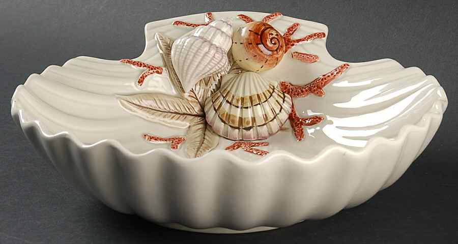 Coral Shells Multicolor Shell Shaped Bowl by Fitz and Floyd-1
