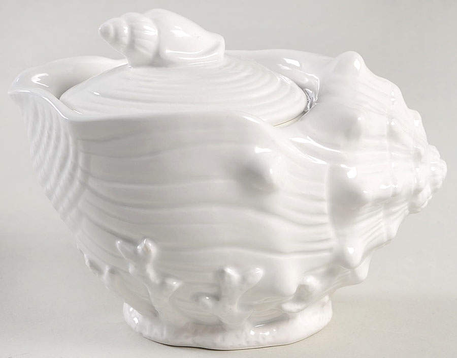 Coral Shells Figural Sugar Bowl & Lid by Fitz & Floyd-1
