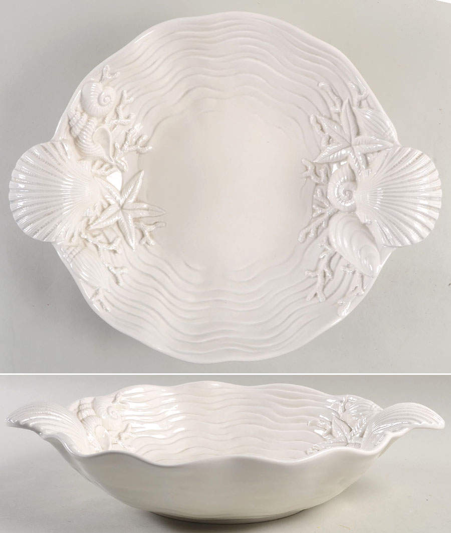 Coral Shells 16" Large Salad Serving Bowl by Fitz & Floyd-1