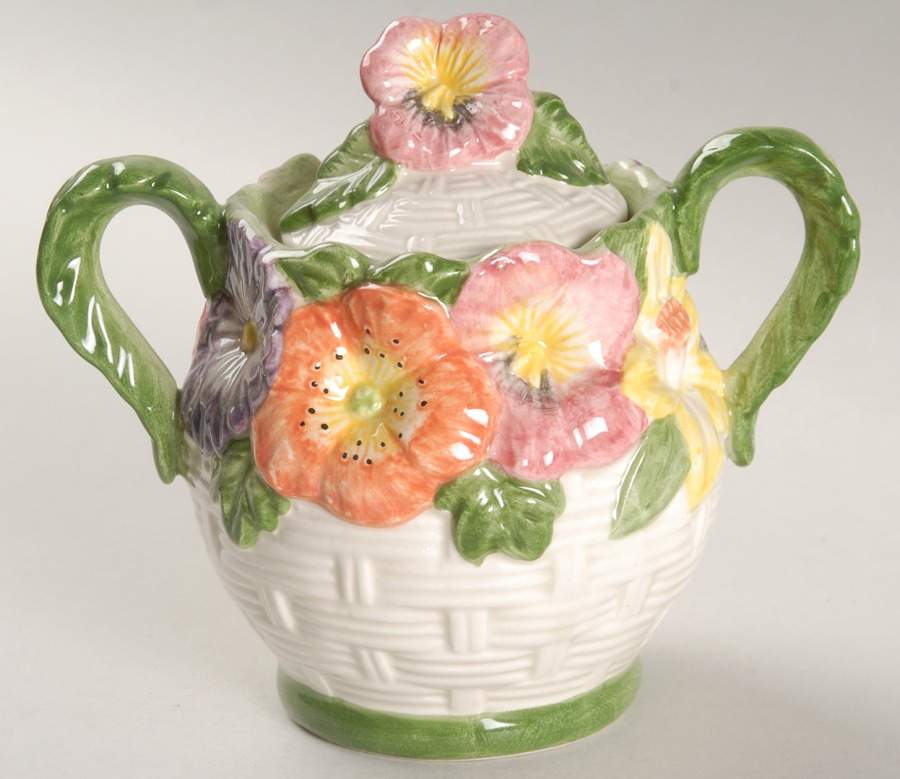 Country Garden Figural Sugar Bowl & Lid by Fitz & Floyd-1