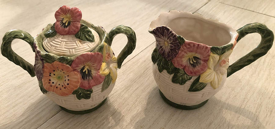 Country Garden Figural Creamer & Sugar Set by Fitz & Floyd-1